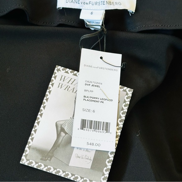 NWT DVF Jewel Print Wrap Dress Fit & Flare Floral 3/4 Sleeve pocket combo tie - Picture 11 of 13